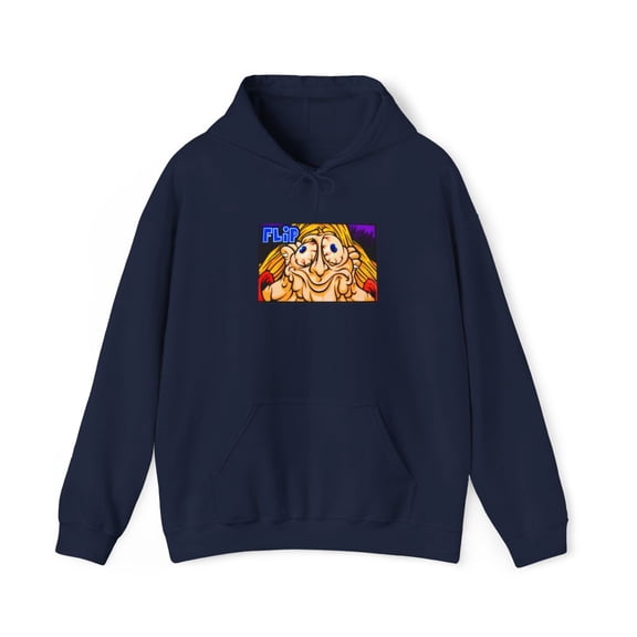 Flip Hippie Bad Acid Trip 2 Skateboard 2000s Vintage Classic Rare Hoodie Print - M / Navy