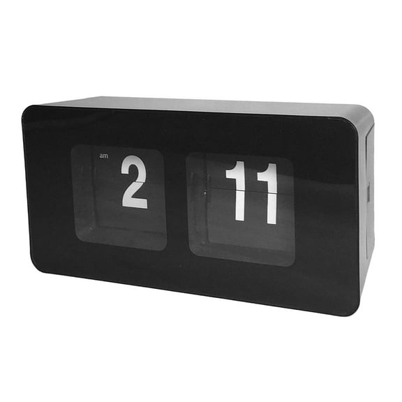 Flip, Home Decor Desk Clock, Retro Automatic Flip Down Clock, Battery Operated, Digital Clock for Living Room Decoration, Desk, Shelf, Bedroom , Black