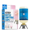thumbnail image 1 of Flip-It! 2-Pack Ultimate Bottle Emptying Kit – Maximized Use for Shampoos, Lotions, Conditioners & More – 2 Grey Base Caps, 6 Adapters - Pastel Color Edition, 1 of 5