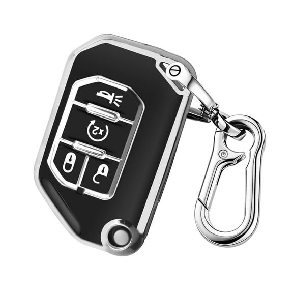 Flip Key Case Protector Accessories Compatible with 2018 - 2024 Jeep Wrangler JL/JLU (Including Rubicon, Sahara) and Gladiator