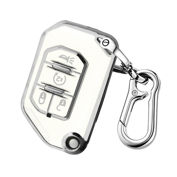 Flip Key Case Protector Accessories Compatible with 2018 - 2024 Jeep Wrangler JL/JLU (Including Rubicon, Sahara) and Gladiator