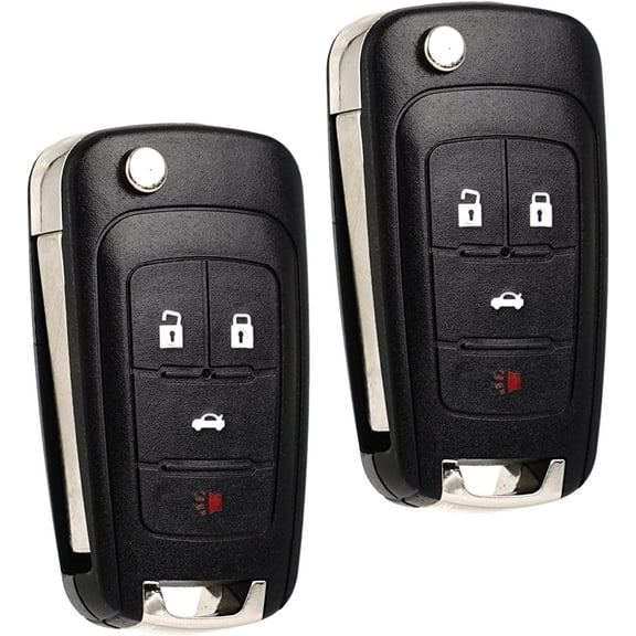 Flip Key Fob Replacement Fits for Chevy Cruze Equinox Camaro Impala 2010 2011 2012 2013 2014 2015 2016 2017 2018 2019 Malibu Sonic Buick Regal Verano Encore GMC Terrain Keyless Entry Remote