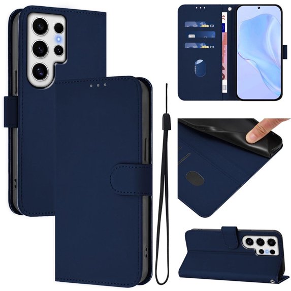 Flip Lanyard Wallet Card Slot Leather Cover For Samsung Galaxy S25 S25Plus S25 Ultra Case