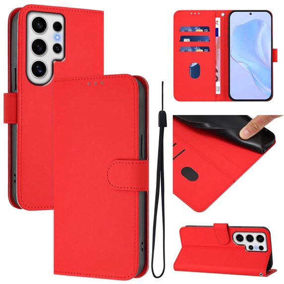 Flip Lanyard Wallet Card Slot Leather Cover For Samsung Galaxy S25 S25Plus S25 Ultra Case