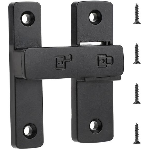 Flip Latch Lock 180 Degree Gate Latches Black Heavy Duty Sliding Door Lock, Safety Latch Bolt Door Lock for Gate Barn Garage Garden