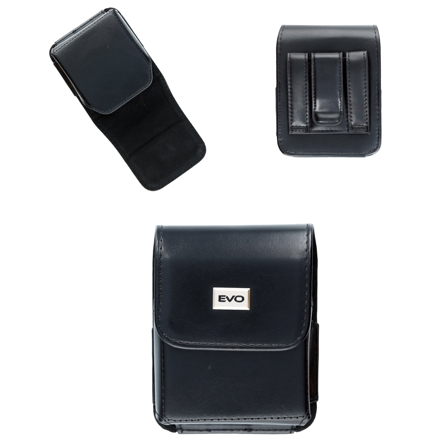 Flip Leather Cell Phone Pouch Holder with Card Slot Magnetic for Galaxy Z Flip - Black