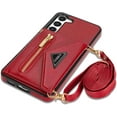 thumbnail image 1 of Flip Leather Wallet Cover for Samsung Galaxy S23+ / S23 Plus 5G Crossbody Case with Credit Card Holder Strap Lanyard 6.6'', Women Girl Purse Kickstand (Red,S23+/S23 Plus), 1 of 18