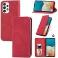 thumbnail image 1 of Flip Leather Wallet Phone Case for Samsung Galaxy A73 A53 A33 A32 5G A50 A51 A52 4G, Solid Color Stand Card Holder Back Cover(Red,A33 5G), 1 of 7