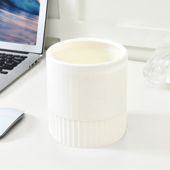 Flip Lid Desktop Wastebasket | Compact Plastic Trash Bin with Internal External Bins | Durable Mini Trash Can for Bathroom Office Car | 5.3x5.3x5.9 Inch | White Multicolor Options