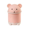 thumbnail image 1 of Flip Lid Desktop Wastebasket, Pink Mini Bear Shape Trash Can for Bathroom Storage Household Living Room, Thickened Basket for Small Spaces, 1 of 6