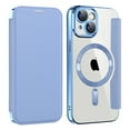 thumbnail image 1 of Flip Magnetic Case for Apple iPhone 15 Plus, Compatible with Magsafe Cards Holder Wallet Case RFID Blocking Clear Back Cover Anti-Scratch Folio Shockproof Bisiness Type Case for Women, Blue, 1 of 7