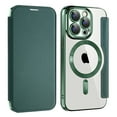 thumbnail image 1 of Flip Magnetic Case for Apple iPhone 16, Compatible with Magsafe Cards Holder Wallet Case RFID Blocking Clear Back Cover Anti-Scratch Folio Shockproof Bisiness Type Case for Women, Darkgreen, 1 of 7
