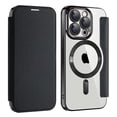 thumbnail image 1 of Flip Magnetic Case for Apple iPhone 16 Pro, Compatible with Magsafe Cards Holder Wallet Case RFID Blocking Clear Back Cover Anti-Scratch Folio Shockproof Bisiness Type Case for Women, Black, 1 of 7