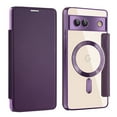 thumbnail image 1 of Flip Magnetic Case for Google Pixel 9 Pro XL, Compatible with Magsafe Cards Holder Wallet Case RFID Blocking Clear Back Cover Anti-Scratch Folio Shockproof Bisiness Type Case for Women,Purple, 1 of 7
