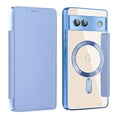thumbnail image 1 of Flip Magnetic Case for Google Pixel 9 Pro XL, Compatible with Magsafe Cards Holder Wallet Case RFID Blocking Clear Back Cover Anti-Scratch Folio Shockproof Bisiness Type Case for Women,Blue, 1 of 7