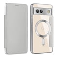 thumbnail image 1 of Flip Magnetic Case for Google Pixel 9 Pro XL, Compatible with Magsafe Cards Holder Wallet Case RFID Blocking Clear Back Cover Anti-Scratch Folio Shockproof Bisiness Type Case for Women,Grey, 1 of 7
