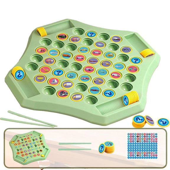 Flip Match Board Game, 54pcs Flip Chess Memory Game, Memory Checkerboard Over Card Board, Double Cartoon Pattern Matching Memories, Suitable for 2-4 Players