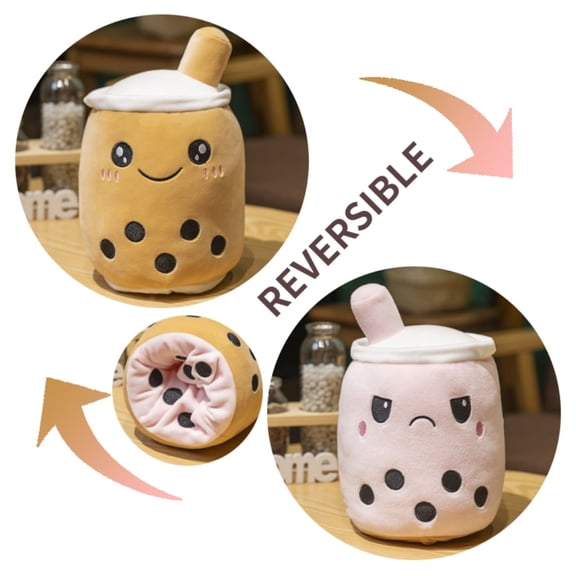 Flip Milk Tea Cup Plush Toy - Cartoon Soft Fill Milk Tea Plush Pillow Doll, Friends Birthday Toy Gift, Home Decor Gift