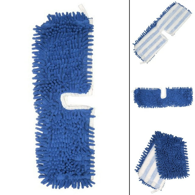 Flip Mop Refills, Replacement Pads, 18.5 x6 Inch, White, Blue, DualAction Microfiber Head Floor