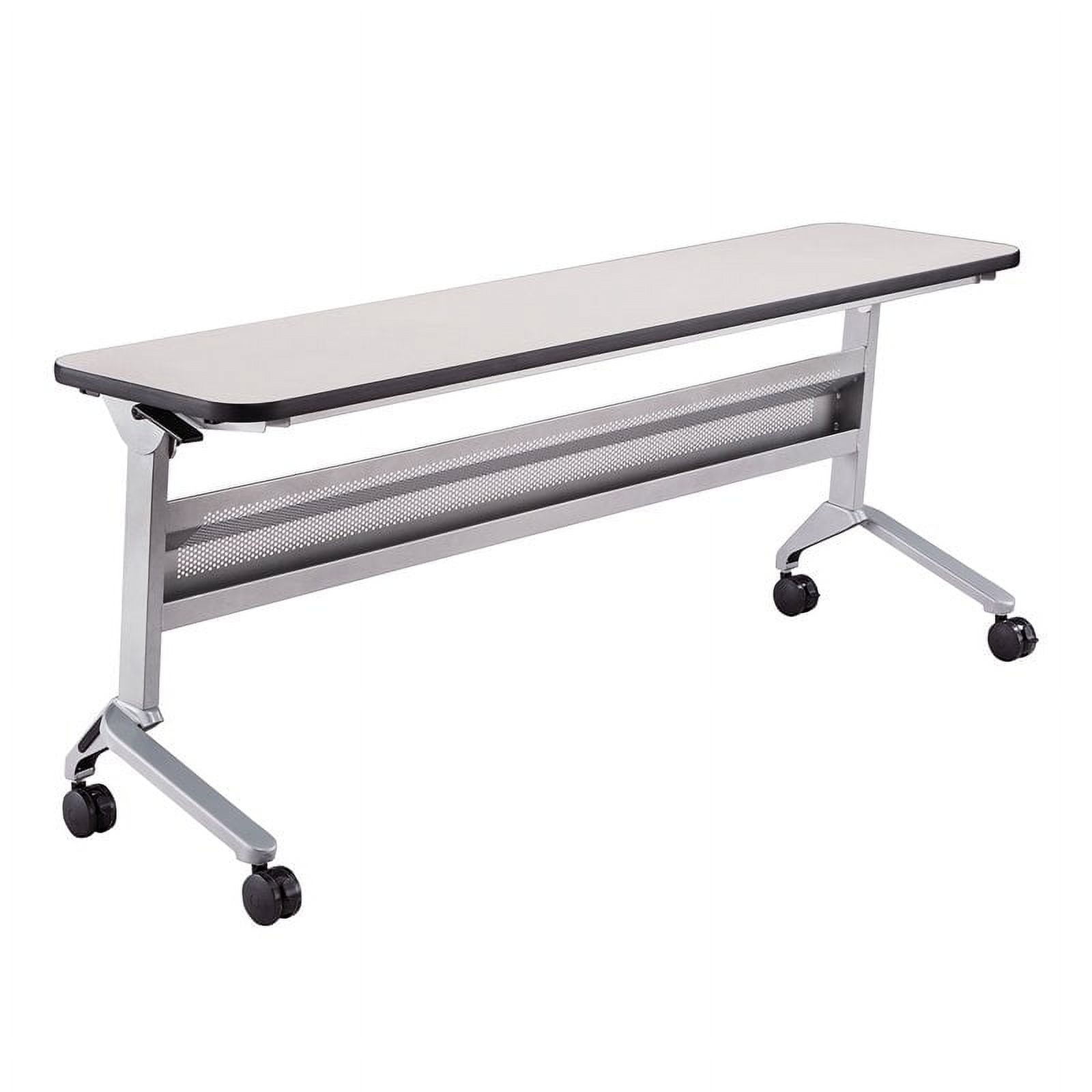 Folkstone Gray 18 x 72 Rectangular Training Table with Black Base