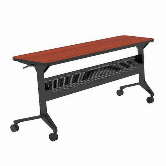 Flip-N-Go Rectangular Training Table - Black & Cherry - 29 x 72 x 18 in.