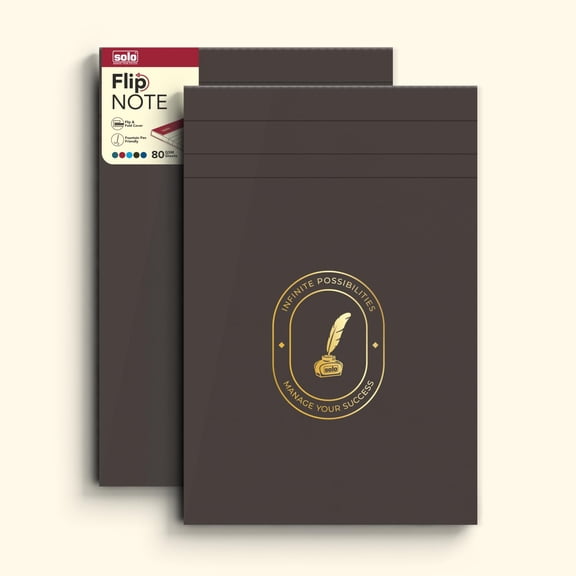 Flip Note A5 Notepad Velvet Finish Cover, 80 Sheets Premium Smooth Paper (Chocolate) Pack Of 2