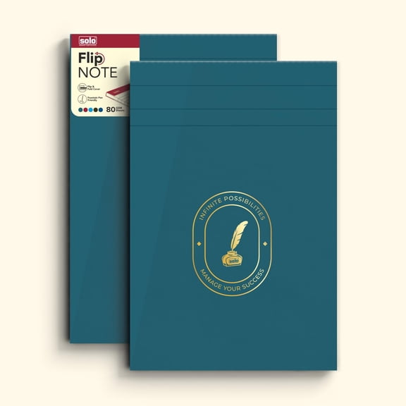 Flip Note A5 Notepad Velvet Finish Cover, 80 Sheets, Smooth Paper (Velvet Teal) Pack Of 2
