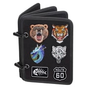 Flip-Page Patch Display, Hook and Loop Tactical Patch Board Binder, Small Military Patch Display, Patch Book Holder Organizer with 4 Pages for Showing Emblem Collections Black