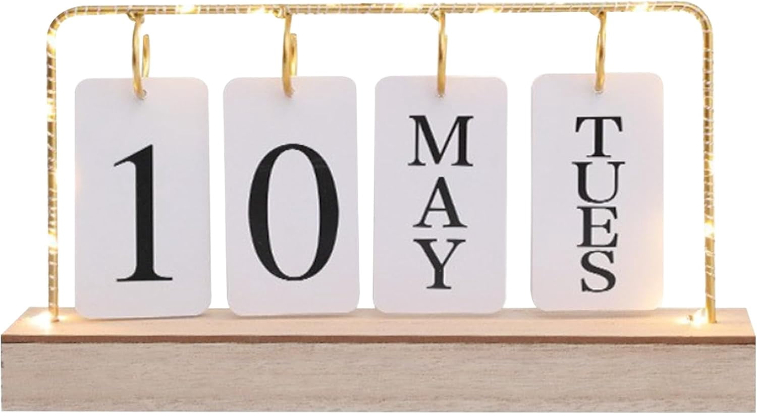 Flip Perpetual Calendars with Light Wooden Stand - Desktop Flip Chart ...