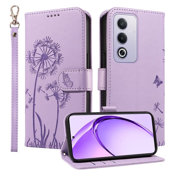 Flip Phone Case for OPPO A3 Pro 5G, Kickstand and 3 Card Slots, Shockproof and Scratch Resistant, Purple