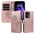 thumbnail image 1 of Flip Phone Case for OPPO Reno 13 5G, Kickstand and 3 Card Slots, Shockproof and Scratch Resistant, Rose Gold, 1 of 15