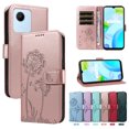 thumbnail image 1 of Flip Phone Case for Realme C30, Kickstand and 3 Card Slots, Shockproof and Scratch Resistant, Rose Gold, 1 of 15