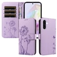 thumbnail image 1 of Flip Phone Case for Samsung Galaxy A36, Card Holder and Kickstand, Shockproof and Scratch Resistant, Purple, 1 of 15