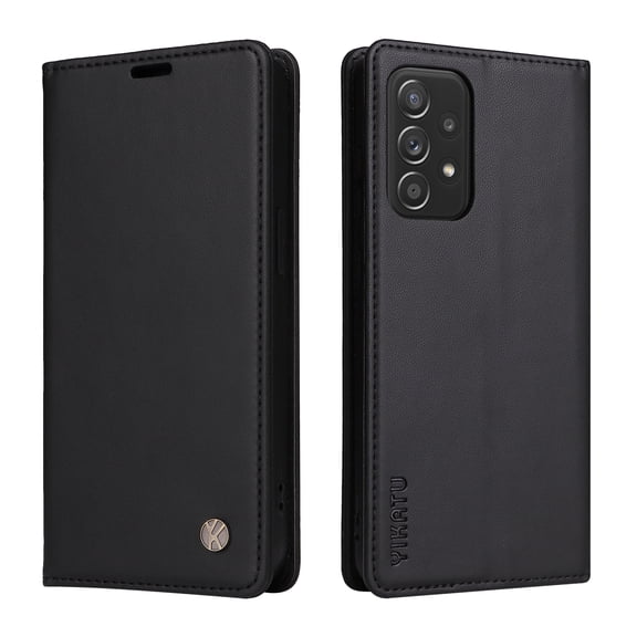 Flip Phone Case for Samsung Galaxy A52 5G, Kickstand and 2 Card Slots, Shockproof and Scratch Resistant, Black