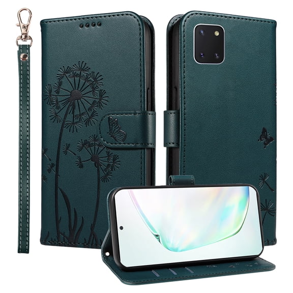 Flip Phone Case for Samsung Galaxy Note 10 Lite, Card Holder and Kickstand, Shockproof and Scratch Resistant, Blue