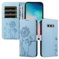 thumbnail image 1 of Flip Phone Case for Samsung Galaxy S10e, Card Holder and Kickstand, Shockproof and Scratch Resistant, Sky Blue, 1 of 15