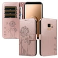 thumbnail image 1 of Flip Phone Case for Samsung Galaxy S9, Card Holder and Kickstand, Shockproof and Scratch Resistant, Rose Gold, 1 of 15