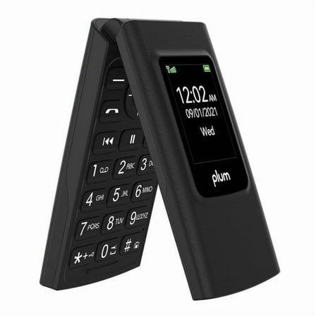 Plum Flipper 4G VoLTE Flip Phone TMobile, Black