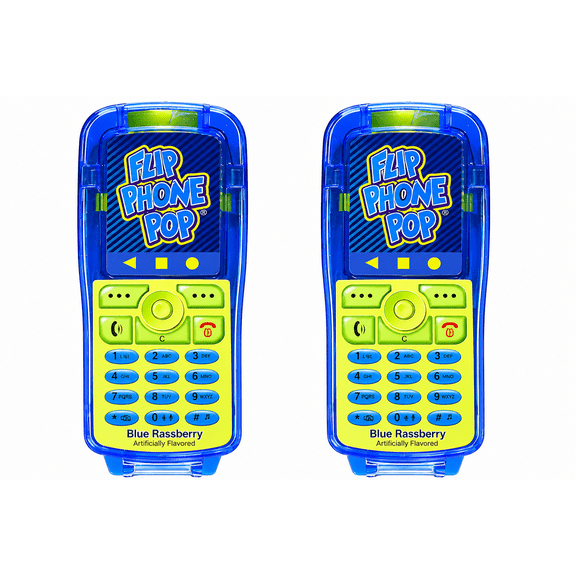 Flip Phone Pop Lollipop-Blue Raspberry, 2-Pack