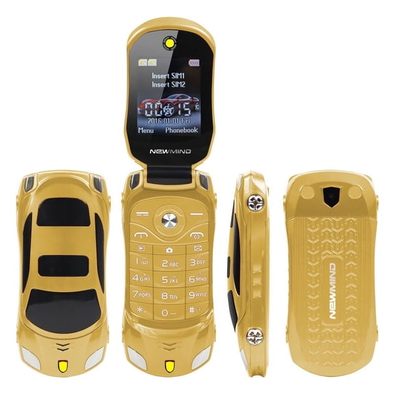 Flip Push Button Mobile Phone Children Mini Cute Car Shape Mobile Phone Dual SIM Camera Alarm Low Radiation