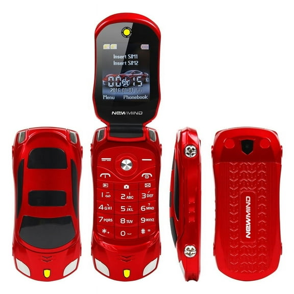 Flip Push Mobile Phone Dual SIM (Unlocked), Red