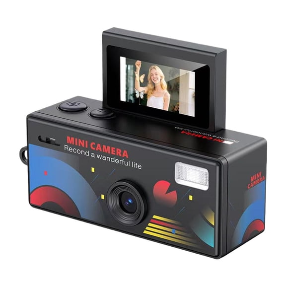 Flip Screen Mini Thumb Camera 30g Lightweight EVA Action Camera with 32G Card for Students Kids Pocket Video