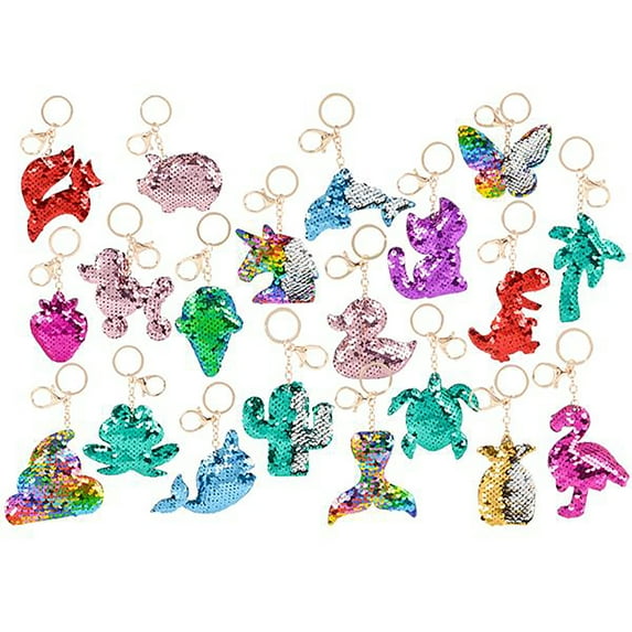 Flip Sequin Assortment Keychain Party Favors Party Supplies (24 pack)