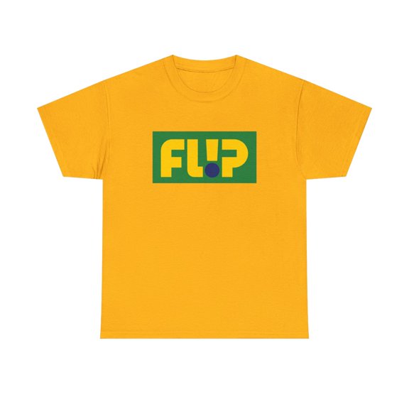 Flip Skateboards Skate Classic 90s Block Design T Shirt Colors Green Yellow - Gold / L