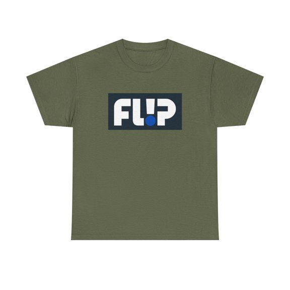 Flip Skateboards Skate Classic 90s Block Design T Shirt Colors Navy White - Military Green / L