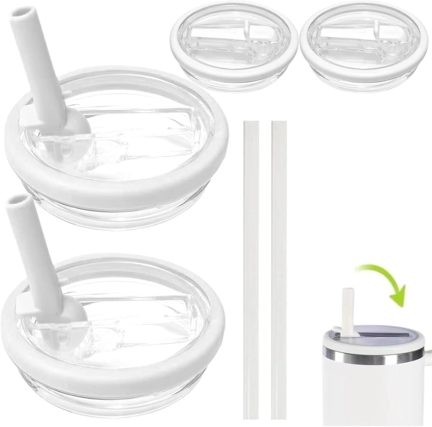 40 oz Off-White Flip Straw Tumbler Lid Replacement Pack
