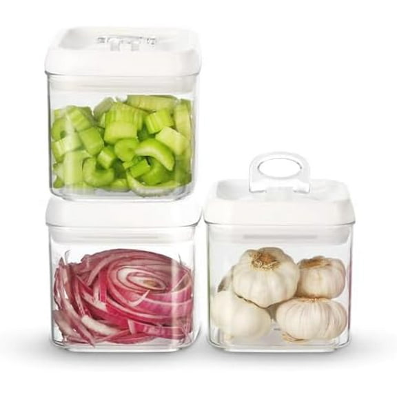 Flip Tite Food Storage Container 5" LARGE Size Airtight Lid Lock Top, Stackable Kitchen Canister for Space Saving, Pantry Fridge Cupboard Organizer, Spice Seasoning Pet Treats Snack (1.1 qt)