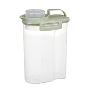 Flip Tite Storage Container with Lid Airtight Easy Open, Stackable Acrylic Canister Jar for Kitchen Pantry Organizer, Snack Cracker Pasta Cereal Pet Food Treats Cat Dog Green