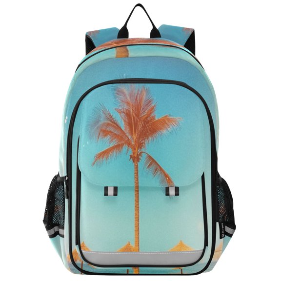 Flip-Top Backpack 17L Capacity Lightweight Bookpack Reflective Safety Strips & Adjustable Chest Strap Beach View