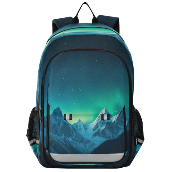 Flip-Top Backpack 17L Capacity Lightweight Bookpack Reflective Safety Strips & Adjustable Chest Strap Beautiful Night Sky